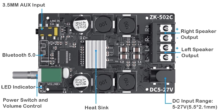 DFRobot DFR0803 HIFI Digital Bluetooth® Amplifier